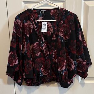 Charlotte Russe Burgundy Floral Top